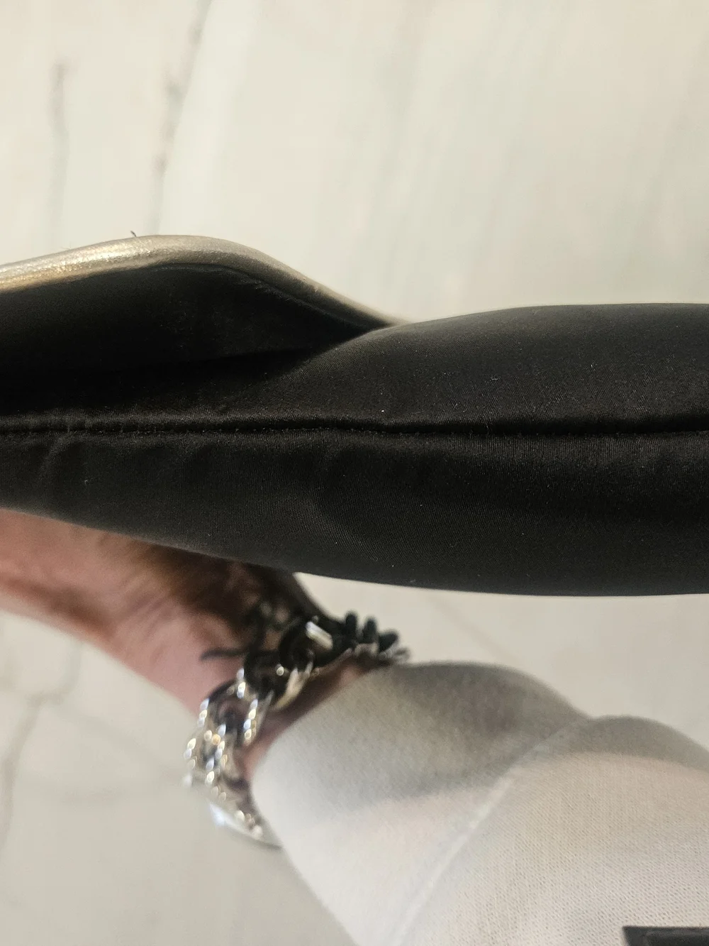Rare 1950s Morris Moskowitz Evening Bag Black Fabric Clutch Mid Century Modern